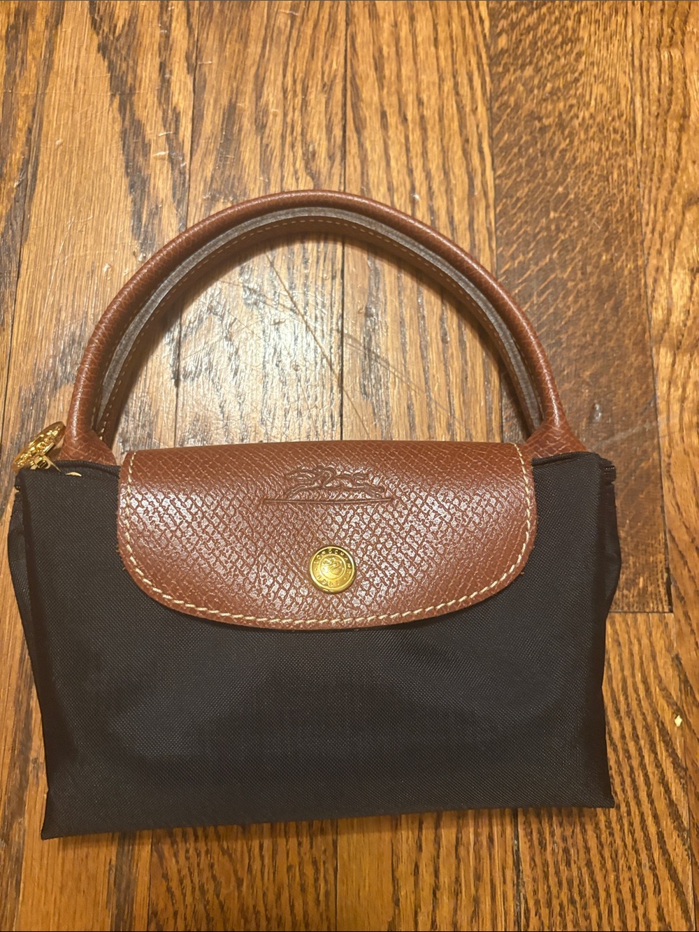 Longchamp mini black le pliage type "S" bag - Picture 3 of 10